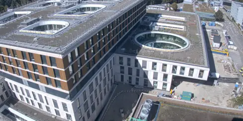 KSB Baustellen Webcam mit Blick auf den Neubau