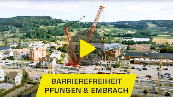 Videoproduktion von avisec mit Zeitraffer am Beispiel Barrierefreiheit am Bahnhof Pfungen und Embrach für SBB