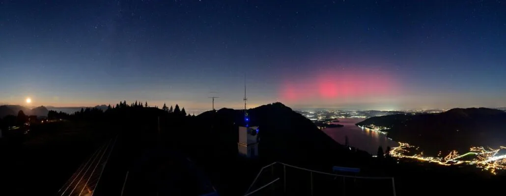 Webcam Rigi Scheidegg zeigt Nordlicht