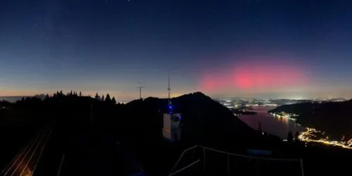 Webcam Rigi Scheidegg zeigt Nordlicht